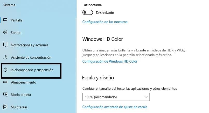 configuración de la ventana de selección para la herramienta del sistema en Windows 10