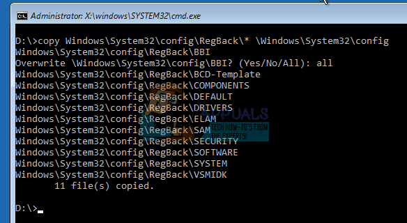 C Windows system32 config. \Windows\system32\config\REGBACK.. Copy c: \ Windows \ system32 \ config \ REGBACK * C: \ Windows \ system32 \ config. Windows\system32\config\System.