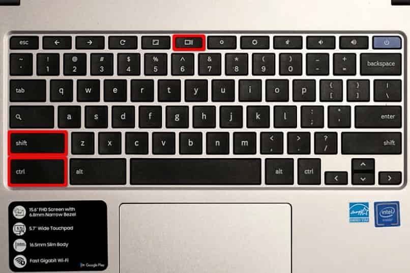 Capture d'écran du Chromebook sur le clavier