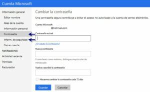 pasos para cambiar el número de teléfono en hotmail