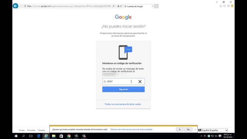 recuperar cuenta de telefono google play