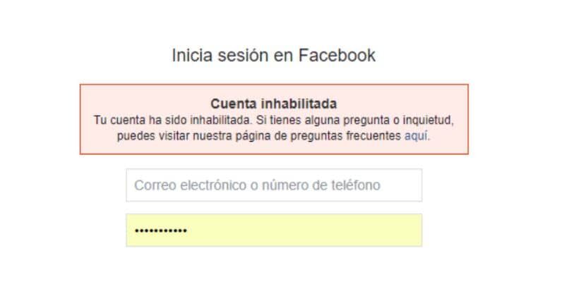 account facebook disabilitato asterischi