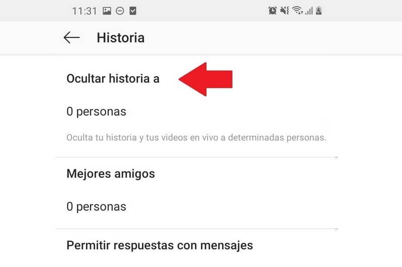 Historias de Instagram de una persona